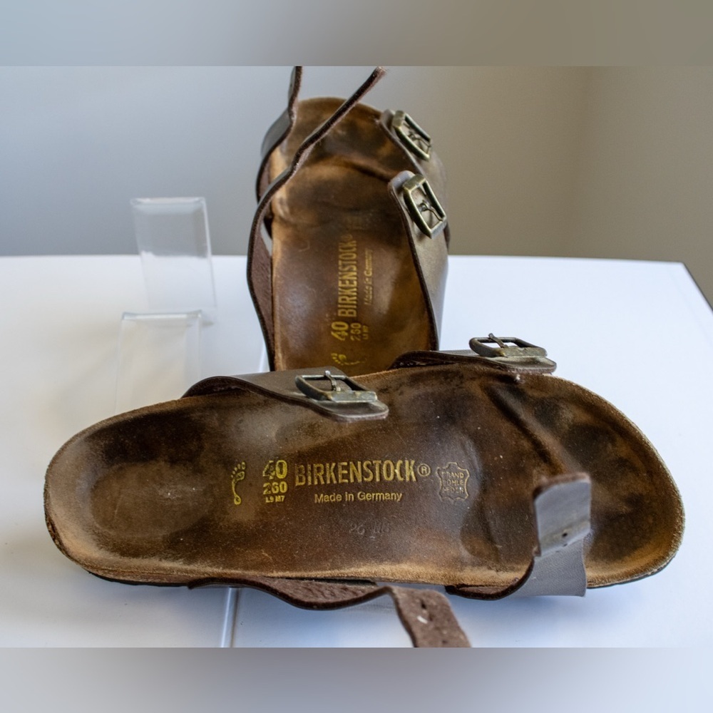 Birkenstock Arizona Oiled Leather Shimmer Brown Women’s Open-Toe Sandals Size 40 - Picture 9 of 13